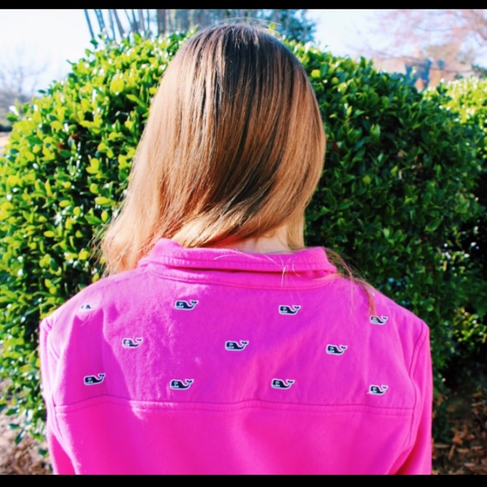 Vineyard Vines Pink Whale Embroidered Shep Shirt
